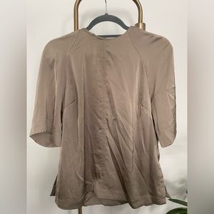 Tan silk blouse